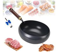 Generico Uncoated Thick Iron Pot, Japanese Iron Pan for Cooking, Uncoating Cast IronPot, Hand-Forged Non-Stick Cast Skillet, High Purity Steel Wok for Frying (Smooth-lidless,10.24 in)