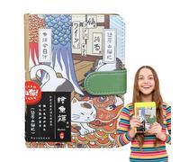 Generico Undated Diary - Cat Journal, Cute Cartoon Cat Notebook With Magnetic | Cats Pattern Book | Simple Basic Handbook Student Diary For Kids & Teenage Girls For Cats Lover Gift