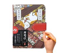 Generico Undated Diary, Cute Cartoon Cat Notebook - Cat Pattern Book, Simple Basic Handbook Student Diary with Magnetic, for Kids & Teenage Girls for Cats Lover Gift