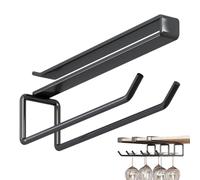 Genérico Under Cabinet Glass Rack | Space Saving Metal Under Counter Hanging Wine Glass Holder No Drill Organizer Storage Display | Kitchen Cellar Dining Room Bar Cabinet