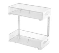 Generico Under Sink Organizer, 2 Tier Storage Shelf, Adjustable Height Rack for Household Organization, Compact Kitchen Pantry Holder, Closet Bathroom Utility Shelf Laundry Room Space Saver