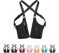 Generico Underarm Shoulder Bag for Men Women, Leather Double Shoulder Armor, Anti-Theft Hidden Adjustable Strap Holster (Black)