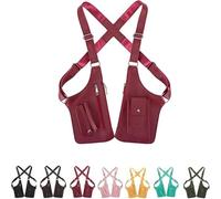 Generico Underarm Shoulder Bag for Men Women, Leather Double Shoulder Armor, Anti-Theft Hidden Adjustable Strap Holster (Wine Red)
