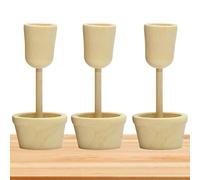 Generico Unfinished Wood Flowerpot, Small Table Planter, 1.65x1.65x3.35 Inches Craft Pot with Smooth, Decorative Wood Pot, Flower Container with Rustic Finish for Art Craft School Home