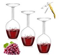 Generico Unique Creative Upside-Down Red Wine Glass,14 Fluid Ounce Long Stem Inverted Cocktail Glasses,Rotating Rolling Un-Spillable Fun Inverted Wine Cup for Champagne Beer Table Decoration Gift