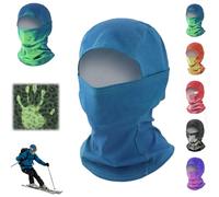 Generico Unisex Heat Reactive Balaclava,Temperature Sensitive Color Changing Ski Mask,Thermal Winter Full Head Wrap for Skiing Hiking (Blue to Green)