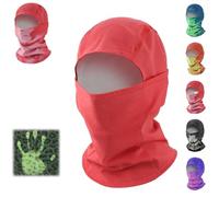 Generico Unisex Heat Reactive Balaclava,Temperature Sensitive Color Changing Ski Mask,Thermal Winter Full Head Wrap for Skiing Hiking (Red to White)