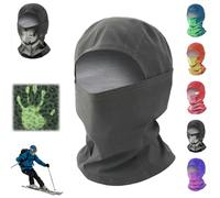 Generico Unisex Heat Reactive Balaclava,Temperature Sensitive Color Changing Ski Mask,Thermal Winter Full Head Wrap for Skiing Hiking (Gray to White)