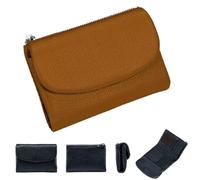 Generico Unisex Leather Wallet,5.3 In Short Genuine Leather Coin Purse with Credit Card Holder,Clutch Bags,Small Wallets for Women,Coin Holder & Cash Slots,RFID Protected (Brown)