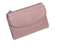 Generico Unisex Leather Wallet,Small Compact Bifold Pocket Purse,Grain Leather Coin Purse with Credit Card Holder (pink)