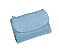 Generico Unisex Pebble Leather RFID Wallet, Small Compact Bifold Pocket Purse Multicolor, for Men & Women (Bright blue)