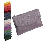 Generico Unisex Pebble Leather Wallet, Cute Small Wallets For For Men And Women, 5.3in Leather Coin Card Holder With Card Slots, Coin Pocket & Cash Storage, Small Compact Pocket Purse Multicolor (L)