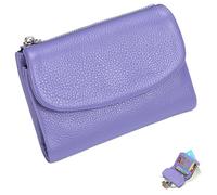 Generico Unisex Pebble Leather Wallet, Small Full Grain Coin Purse, Small Leather Wallets, with Credit Card Holder, Cash Slot, Unisex Clutch Bags (B)