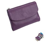 Generico Unisex Pebble Leather Wallet, Small Full Grain Coin Purse, Small Leather Wallets, with Credit Card Holder, Cash Slot, Unisex Clutch Bags (J)
