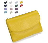 Generico Unisex Pebble Leather Wallet, Small Wallets for Women, for Coins and Cards, Multicolor Clutch for Men and Women (Yellow)