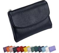 Generico Unisex Pebble Leather Wallet,Small Wallets for Women, Small Compact Bifold Pocket Purse with Credit Card Holder, Unisex Clutch Bags, Can Hold Coins, Id Cards (Black-A)