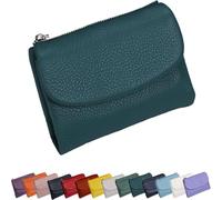 Generico Unisex Pebble Leather Wallet,Small Wallets for Women, Small Compact Bifold Pocket Purse with Credit Card Holder, Unisex Clutch Bags, Can Hold Coins, Id Cards (Green-B)