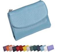 Generico Unisex Pebble Leather Wallet,Small Wallets for Women, Small Compact Bifold Pocket Purse with Credit Card Holder, Unisex Clutch Bags, Can Hold Coins, Id Cards (Blue-A)