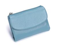 Generico Unisex Pebble Leather Wallet, Unisex Soft Pebble Leather Wallet, women Clutch Bags, Can Hold Coins, Id Cards (linen blue)