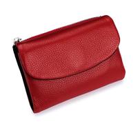 Generico Unisex Pebble Leather Wallet, Unisex Soft Pebble Leather Wallet, women Clutch Bags, Can Hold Coins, Id Cards (red-black)