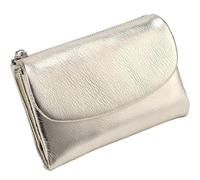 Generico Unisex Pebble Leather Wallet, Women's Genuine Leather Coin Purse with Credit Card Holder, Coin Holder & Cash Slots (Gold)