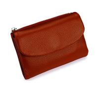 Generico Unisex Pebble Real Leather RFID Wallet, Unisex Pebble Leather Wallet, Zipper Wallets for Men, Short GenuineLeather Purse for Coins and Cards, Small Compact Bifold Pocket Purse (One-21)