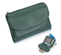 Generico Unisex Pebble Real Leather Wallet, Dual Zipper Coin Purse, Ultra Thin Clutch Purses for Women, Multicolor, for Men & Women (Blue3)