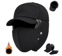 Generico Unisex Windproof Warm Ear Protection Face Hat,Winter 3 in 1 Thermal Fur Lined Trapper Hat,Full Face Neck cap with Ear Flap
