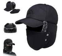 Generico Unisex Windproof & Warm & Ear Protection & Face Protection Hat, Integrated Winter Trapper Balaclava Hat (Navy)