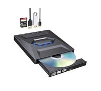 Generico Unità DVD Blu-ray esterna ultrasottile USB 3.0 e Type-C, masterizzatore ottico 7 in 1 con lettore di schede SD, lettore CD/DVD portatile for laptop, desktop, PC, Mac, Linux