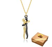 Generico Unity Necklace, Human Unity Necklace, Hug Necklace Adjustable Length, Embrace Couple Pendant for Women And Men (E)