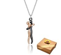 Generico Unity Necklace, Human Unity Necklace, Hug Necklace Adjustable Length, Embrace Couple Pendant for Women And Men (G)