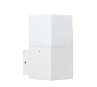 Generico UNIVERSO B160 PORTALAMPADA APPLIQUE DA GIARDINO WALL LIGHT DA MURO QUADRATO PER LAMPADINE E27 COLORE BIANCO - NERO (BIANCO)