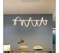 Generico UNIVERSO LAMPADARIO A SOSPENSIONE MODERNO FORMA A SPIRALE ONDULATO 60W STRUTTURA BIANCA COLORE LUCE BIANCO CALDO 3000K