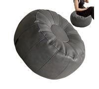 Generico Unstuffed Pouf Ottoman Cover - PU Pumpkin Shape Cushion No Filler