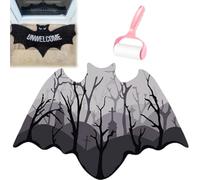 Generico Unwelcome Bat Door Mat,Bat Shaped Non-Slip Coir Rug Mats,Gothic Halloween Door Mat for Front Porch or Indoor Use,Funny Housewarming Gift for New Home,Bathroom,Bedroom and Kitchen