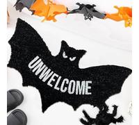 Generico Unwelcome Bat Door Mat, Front Door Mat Gift Unwelcome Bat Halloween,Gothic Rug for Non-Slip Doormat for Holiday Outdoor Indoor Decor (A, 80 * 120 cm)