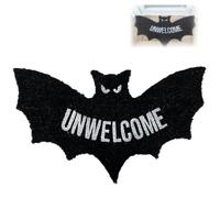 Generico Unwelcome Bat Shaped Door Mat,Bat Rugs Halloween Decorations,Bat Shaped Coir Door Mats for Outside Entrance Home Decor,Gothic Door Mat,Spooky New Home Closing Housewarming Gift (1)