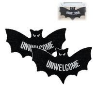 Generico Unwelcome Bat Shaped Door Mat,Bat Rugs Halloween Decorations,Bat Shaped Coir Door Mats for Outside Entrance Home Decor,Gothic Door Mat,Spooky New Home Closing Housewarming Gift (2)