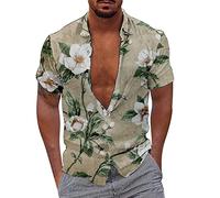 Generico Uomo Funky Camicie Hawaiana Manica Corta Vacanze estive Fiori Stampato Beach Casual Camicia
