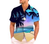 Generico Uomo Funky Camicie Hawaiana Manica Corta Vacanze estive Fiori Stampato Beach Casual Camicia