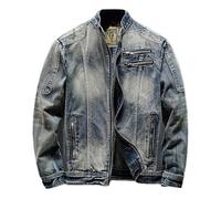 Generico Uomo Giubbotto Caldo Taglie Forti Giacca Casual Mezza Stagione Antivento Corto Stand Collare Con Cerniera Tasche Manica Lunga Multitasche
