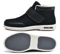 Generico Uomo Scarpe Ortopedica Pantofole Diabetiche Pollice Valgo Calzature Pantofola Antipressione per Artrite Edema Piedi SlippersPantofole Casual Ortopediche Leggere(Nero,52 EU)