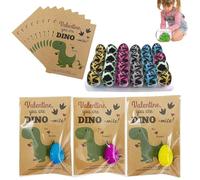 Generico Uova Da Di Dinosauro - Confezione Da 24 Carte Da Di UovaDi Dinosauro | Uova A DaCova Colori Assortiti Eģgs Regali Giocattolo Per Bambini Di Età Superiore A 3 Anni