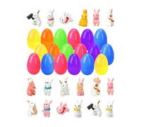 Generico Uova di Pasqua Riempibili - 18 Pezzi Divertenti Decorazioni Primaverili per Le Feste,Carina Statuina di Coniglio Decorazione per La Casa | per Esterno Casa Soggiorno Tavola Festa Bambini