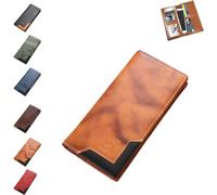 Generico Upliftjoys Cowhide Vintage Wallet, Mens Leather Bifold Long Card Wallets, Suitable For Men Handcrafted Wallets (C# C)