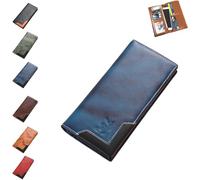 Generico Upliftjoys Cowhide Vintage Wallet, Mens Leather Bifold Long Card Wallets, Suitable For Men Handcrafted Wallets (C# D)
