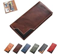 Generico Upliftjoys Cowhide Vintage Wallet, Mens Women Leather Bifold Long Card Wallets with RFID Blocking, Multifunctional business wallet (Brown)