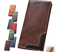 Generico Upliftjoys Cowhide Vintage Wallet, Upliftjoys Wallet, Multiple Compartments Rfid Blocking Carteras Para Hombres (Coffee)