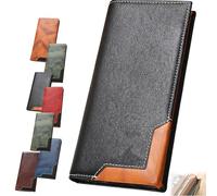 Generico Upliftjoys Cowhide Vintage Wallet, Upliftjoys Wallet, Multiple Compartments Rfid Blocking Carteras Para Hombres (Black)